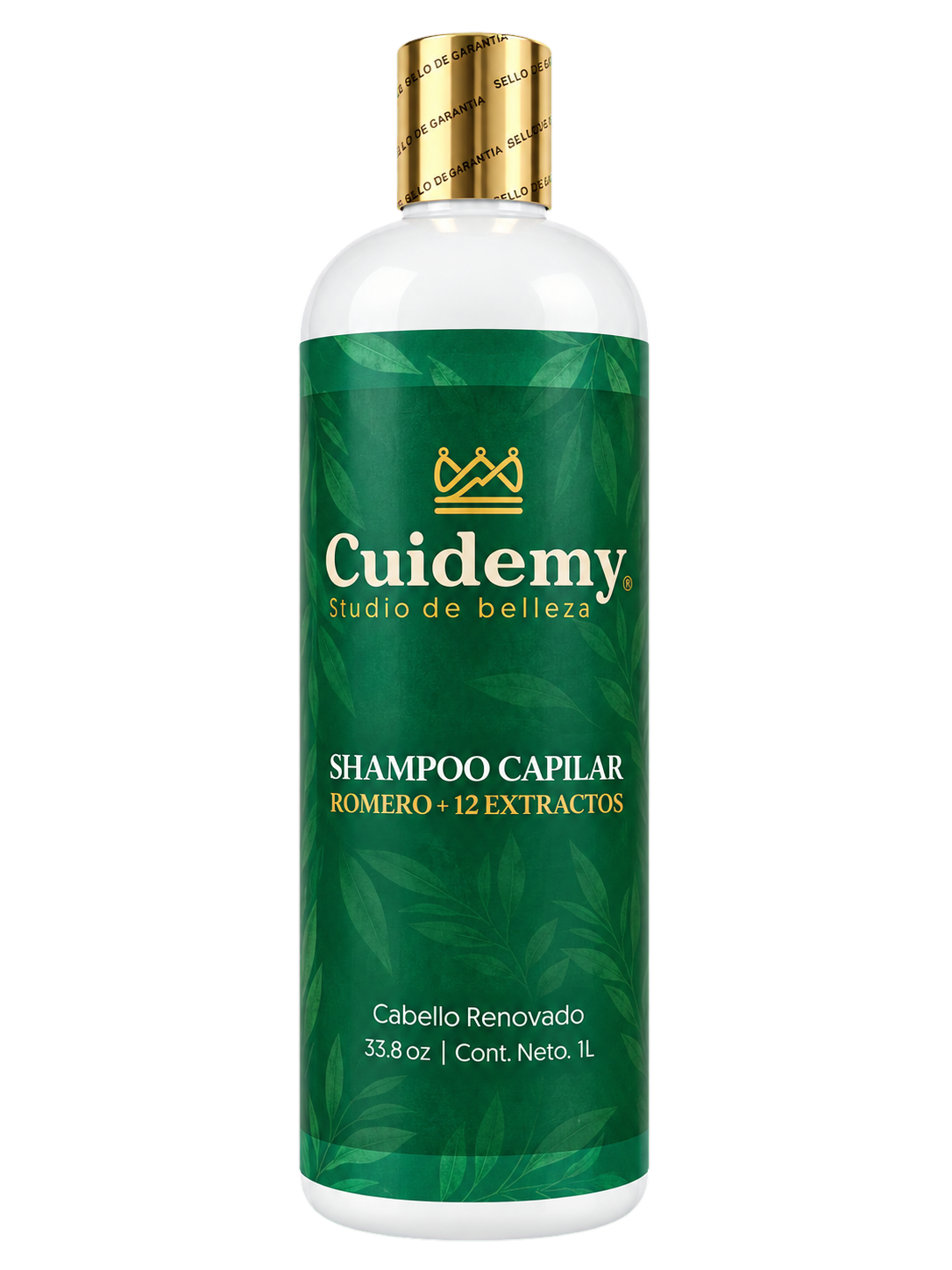 Botella Cuidemy de Shampoo Romero más 12 Extractos de 1 litro
